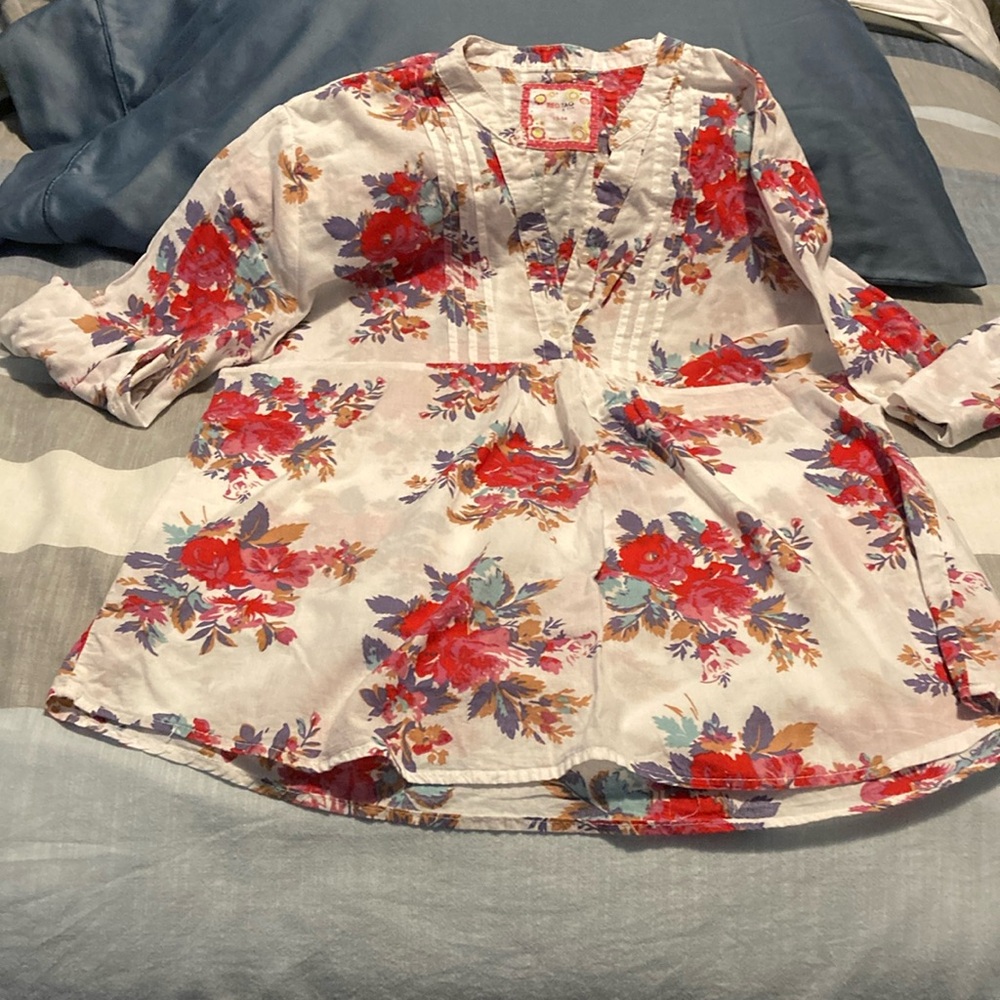 Floral Women's Top - Red and Purple - Picture 8 of 12